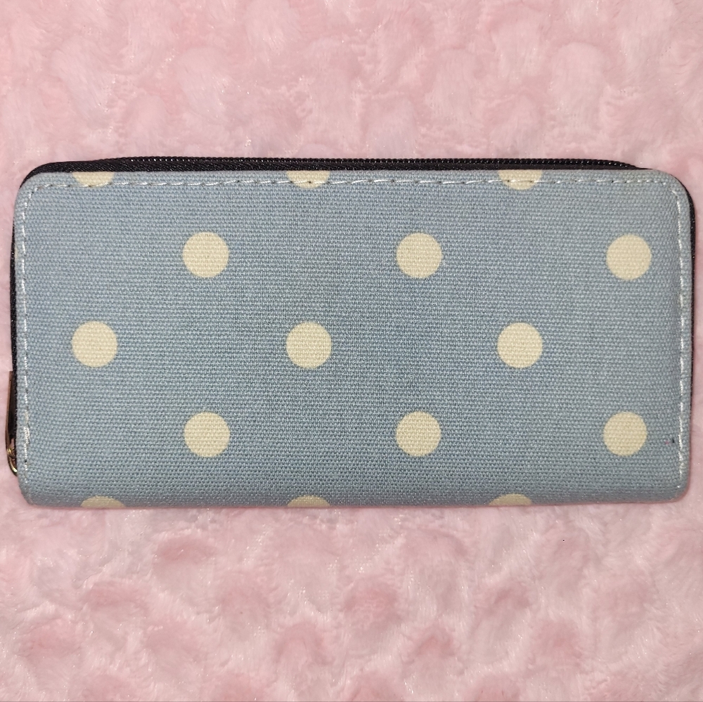 Canvas Wallet- Polka-Dot - Picture 2 of 16